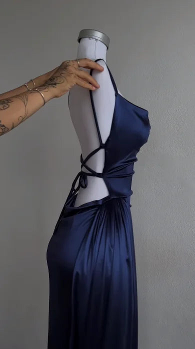 Summer senior sense Y2K sexy halter Spice Girl dress Aviola