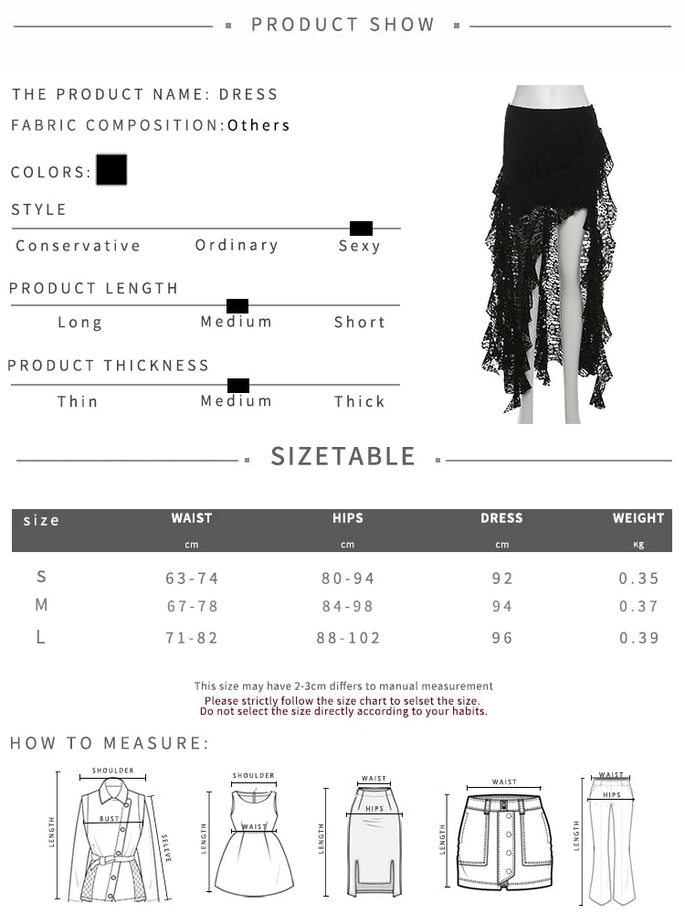 Nibber Tassels Women Skirts Irregular Hem Multi-Layered Ruffles Lace Patchwork Sweet Summer Trend Daily Skinny Versatile Bottoms Aviola