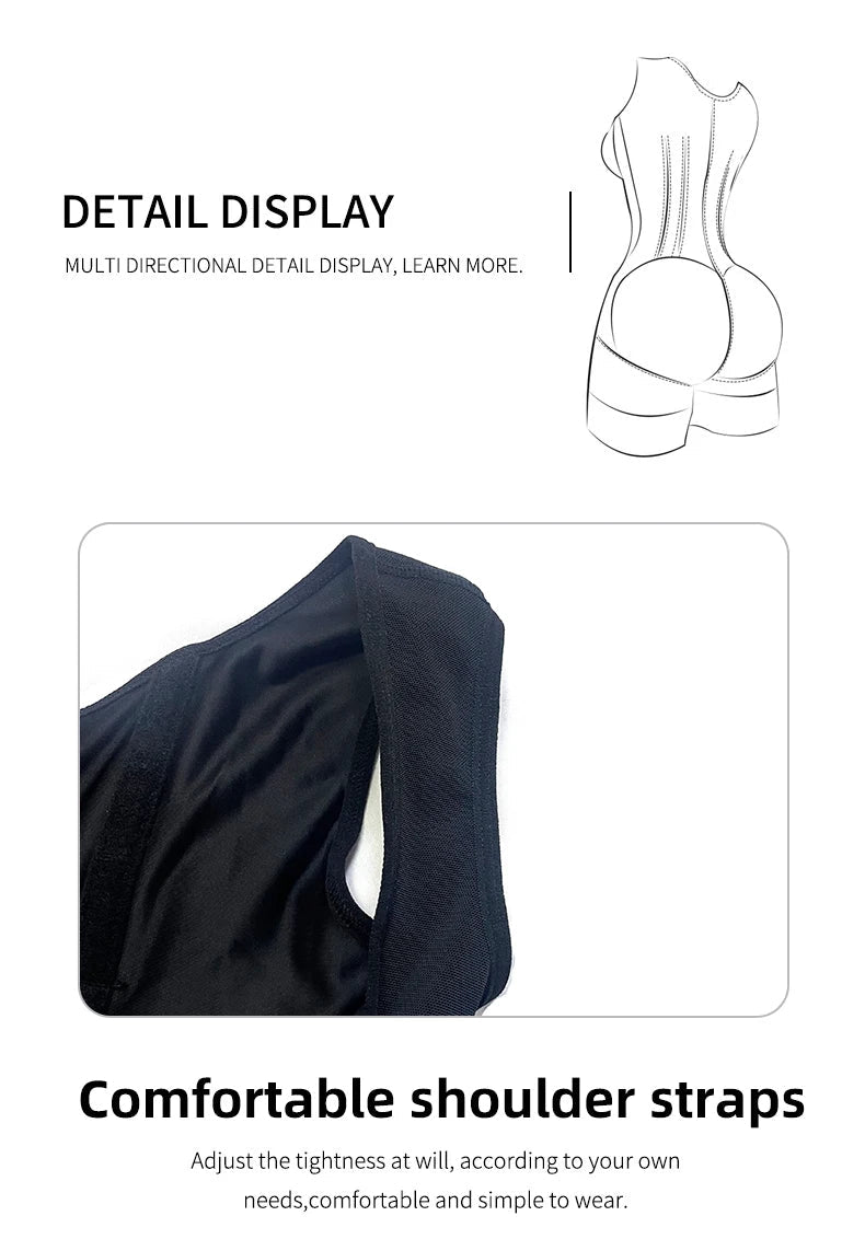 Body Shaper Women Colombian Fajas Shapewear Bodysuit 9-bone High Compression Girdles Double Tummy Control Full Body Open Crotch Aviola