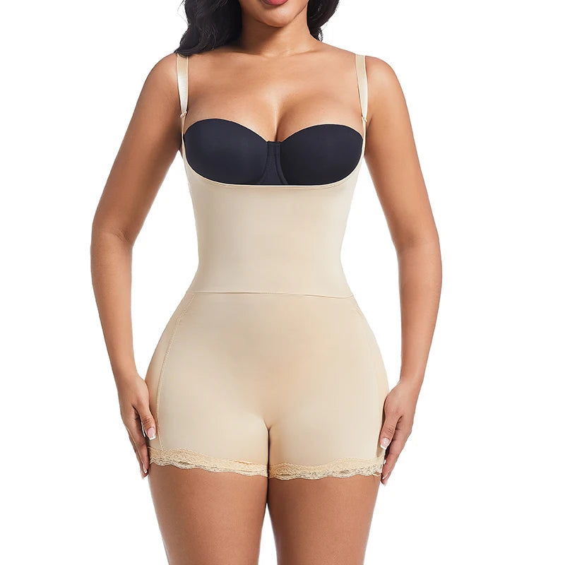 4-Pad Body Shaper Bodysuit for Women Adjustable Strap Tummy Control Shapewear Butt Lifter Hip Enhancer Slimming Waist Cincher Aviola