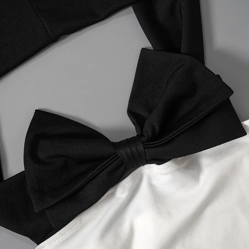 European and American women's Y2K new sexy high-end wrapped chest and buttocks skirt, one shoulder bow tie dress Aviola