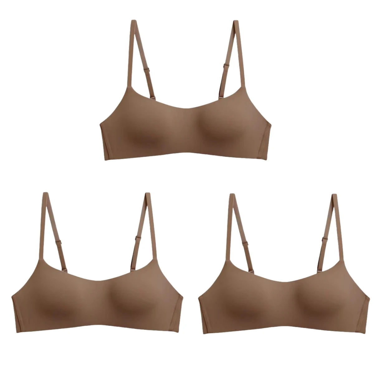 3Pcs/Lot Non-wire Push Up Bras For Women Seamless Underwear Female Sexy Lingerie 1/2 Cup Non-detachable Brassieres Aviola