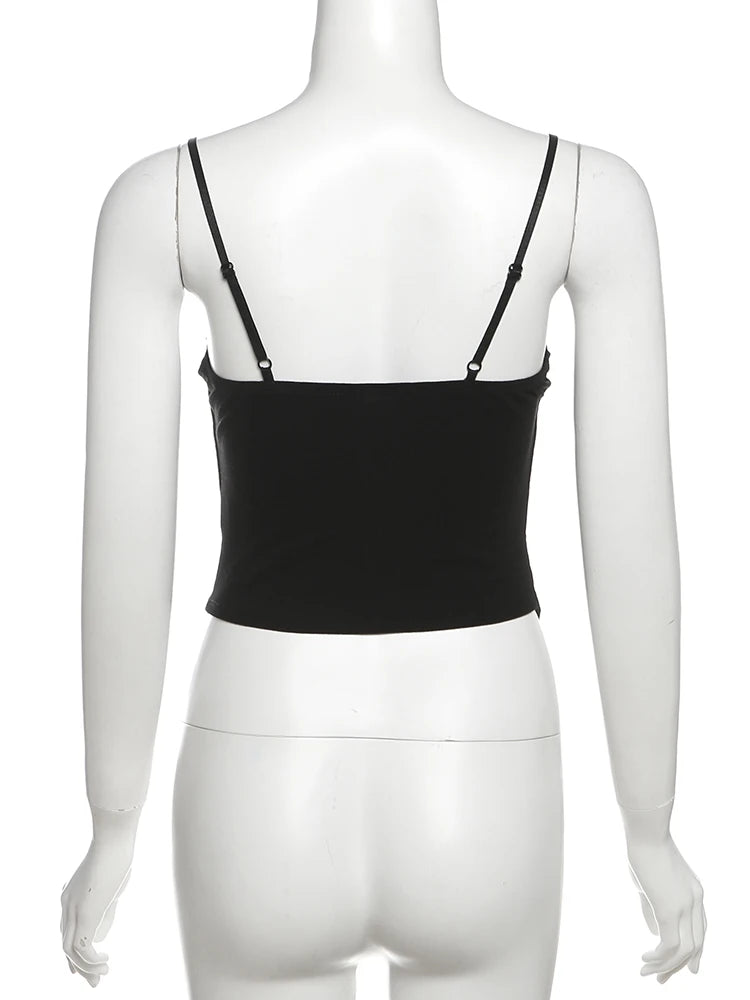 Nibber Low-Neck Camisole Women Irregular Hem Skinny High Elasticity Sleeveless Backless Daily Versatile Sexy Simple Mini Tops Aviola