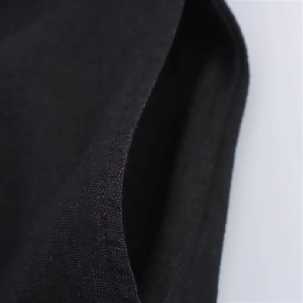 BM&MD&ZA2025halter neck single-breasted loose temperament backless pocket dress long skirt summer women's clothing Aviola