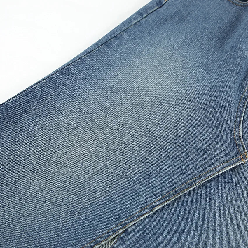 Denim Long Skirt Women Split Skirts Stretch High Waist Pockets Washed Distressed Mom Jeans 2025 Summer Streetwear Vintage A Line Aviola
