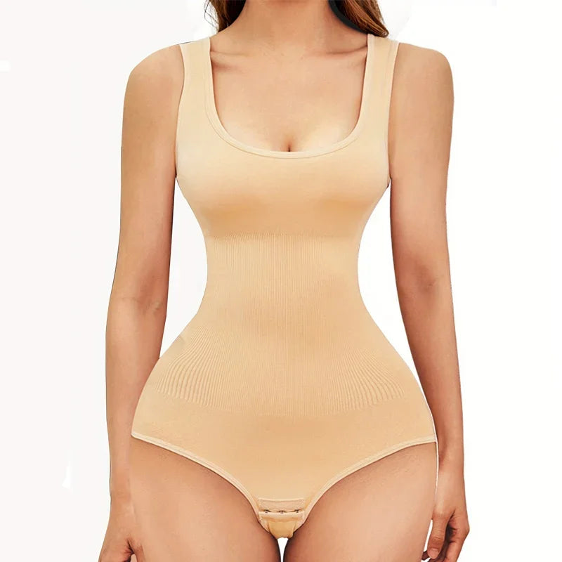 Shapewear Women Seamless Solid Shaping Bodysuit, Crew Neck Tummy Control Slimming Body Shaper, Women's Underwear & Shapewear Aviola
