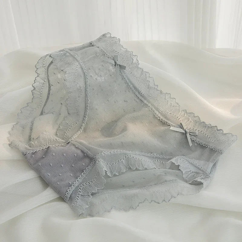 2024 Women Sexy Lace Summer Thin Breathable Underwear Panty Girls Hollow Out Comfort Briefs Low Waist Seamless Underpants Female Aviola