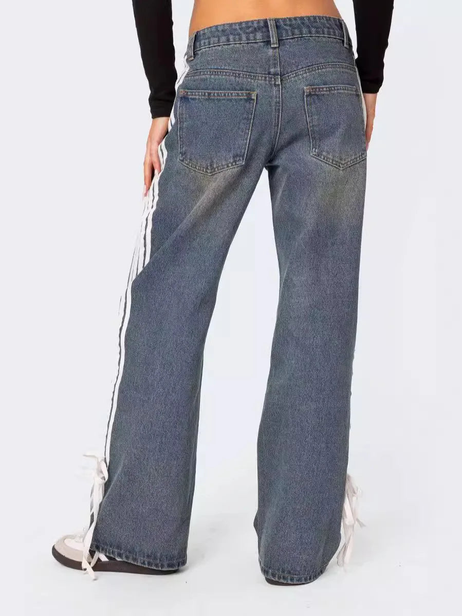 Denim Pant Women Jeans Wide Leg Long Pants Y2k Streetwear High Waist Casual Straight Trousers Elegant Mom Jeans Work 2025 Aviola