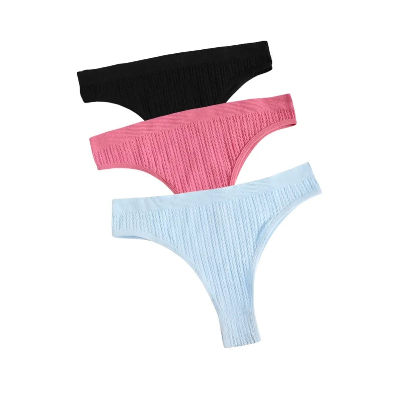 3Pcs/Set Seamless Panties Women Low Waist Briefs Soft Underwear Solid Color Sexy Lingerie Female Underpants Stretch Panty Aviola