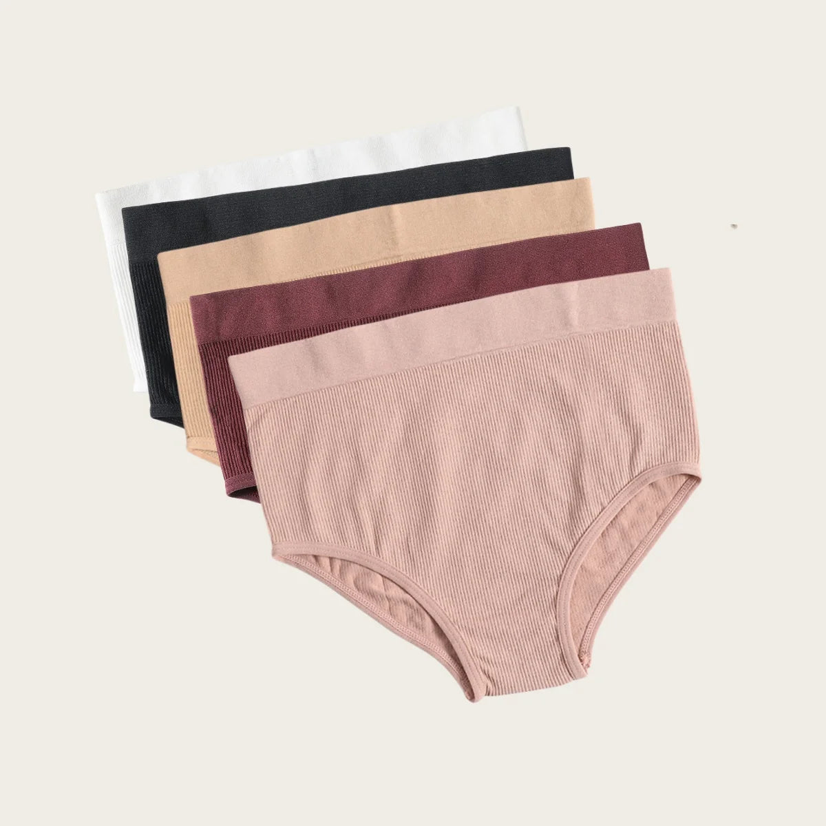 5Pcs/Set Sexy Panties Women Comfort Briefs Soft Intimate High Rise Panty Female Lingerie Solid Color Underpants M-XL Aviola