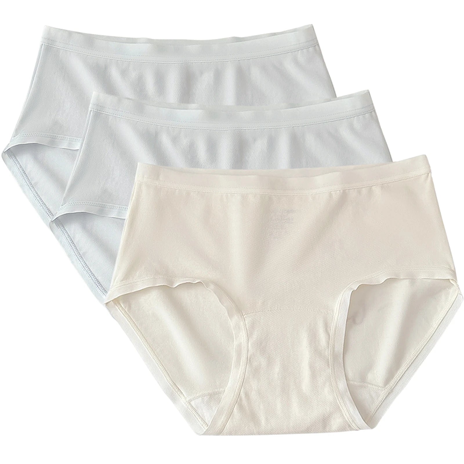 3pcs/Set Plus-Size Cotton Underwears for Women Girl Solid Color Breathable Underpants Comfortable Soft Panties Aviola