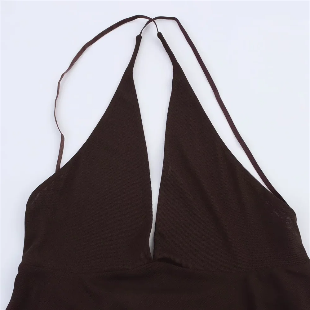 BM&MD&ZA2025asymmetric V-neck backless sling loose sexy holiday style dress summer new women's clothing Aviola