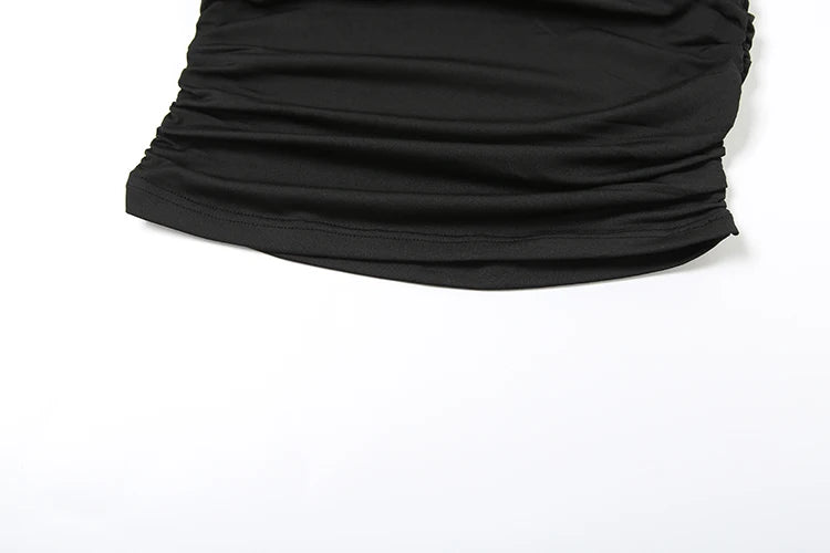 Nibber Folds Sexy 2-Piece Set Women Deep v-Neck Backless Sleeveless Vests+Mini Shorts High Elasticity Classic Matching Suits Aviola