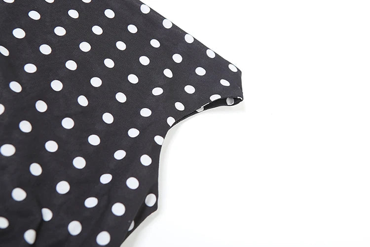 Nibber Daily Skew Collar Off Shoulder T-Shirt Women Polka Dots Print Summer Trend Backless Street Fashion Trend Ruched Crop Tops Aviola