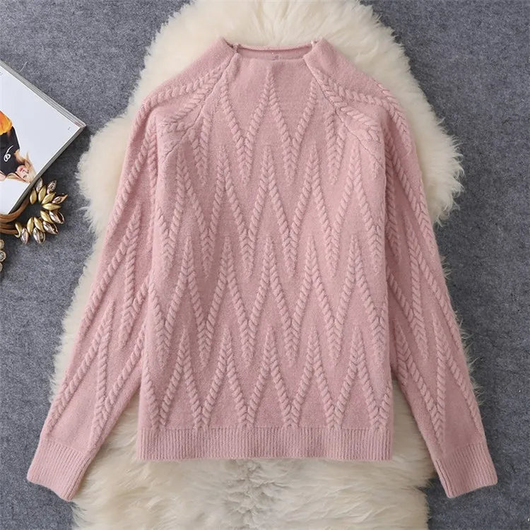 Women Tracksuit Thick Sweater Autumn Winter Knitted Two Piece Set Top+Knitted wide leg Pant Warm Sweater Elastic Trousers Suits Aviola