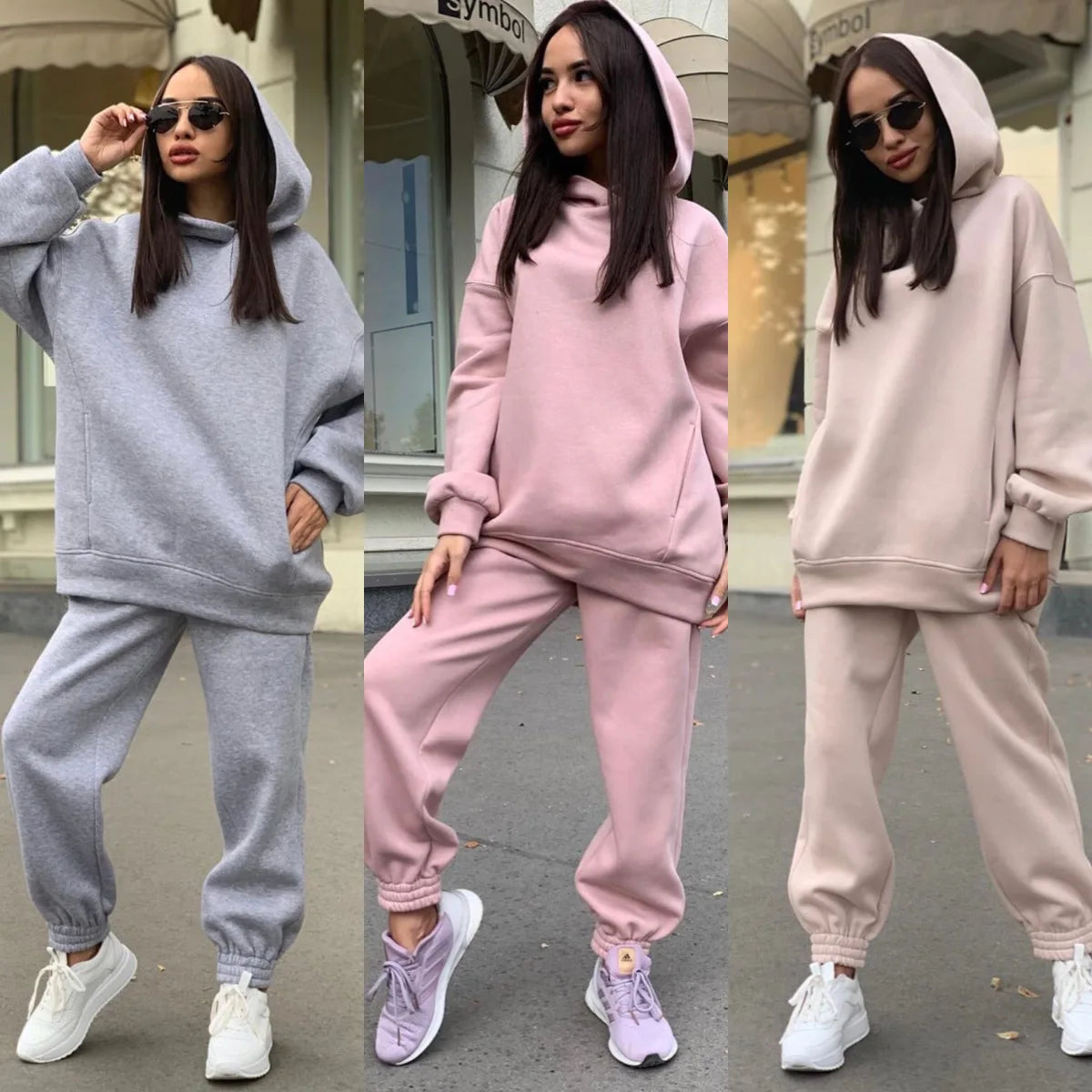 autumn tracksuit outfit set Women Two Piece Set hoodies Hooked Leisure Wide Leg Long Pants Sets Slim Fit Office Ladies Autumn Aviola