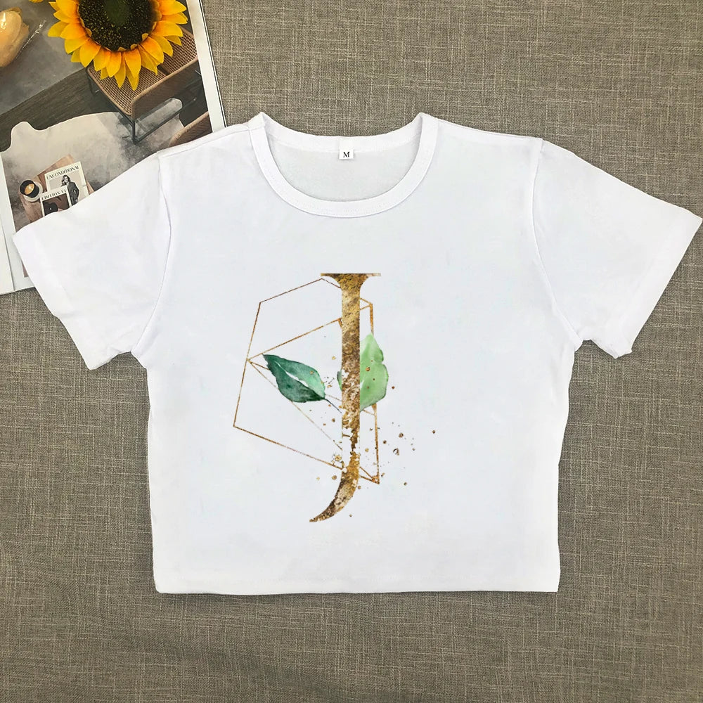 2024 Europe and the United States new printed art letter short sleeve women with street women T-shirt Y2K Aviola