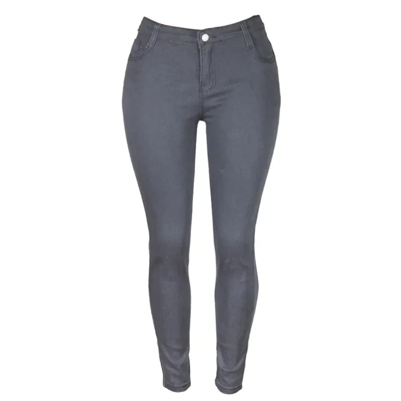 Sheath Pencil Jeans Women Pants Solid Vintage Skinny Ankle Length Pants Denim Mid Waist Washed 2025 Streetwear Slim Fit Jean Aviola