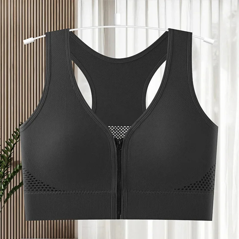 Seamless Bras Crop Top Women V-Neck Front Zipper Push Up Tank Top Women's Sports Underwear Padded Camisoles Aviola