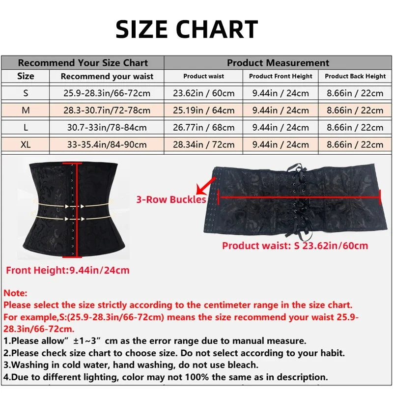 European Style Corset Shapewear Women 3-Row Buckles Waist Trainer Tummy Control Bodice Slimming Bust Lifter Tight Fit Fashion Aviola