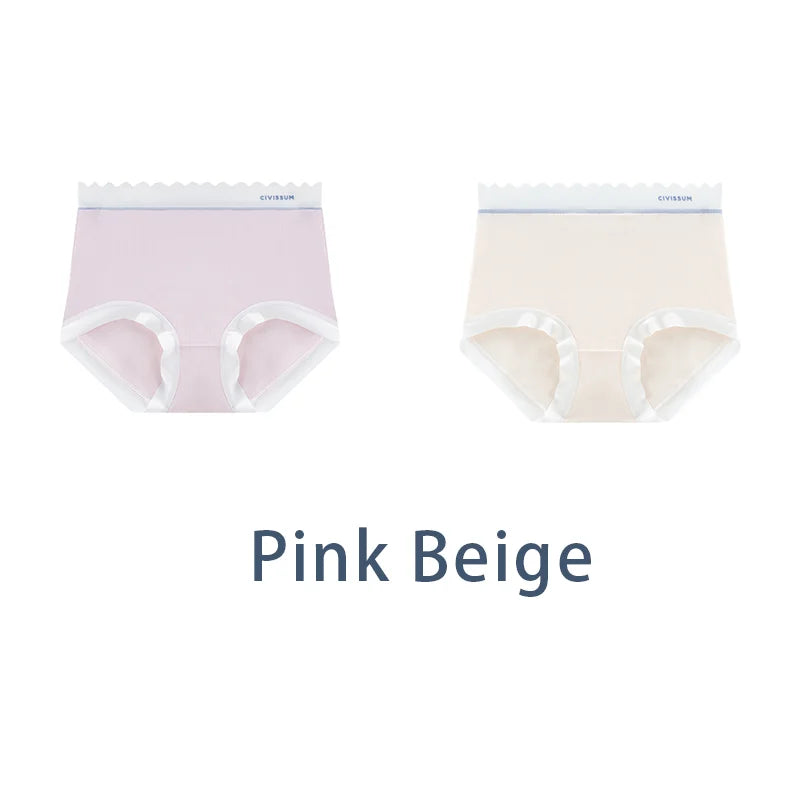 2PCS/Set Women M-3XL Big Size Seamless Antibacterial Underwear Sexy Sport Panties Comfort Briefs High Waist Soft Lingerie Aviola
