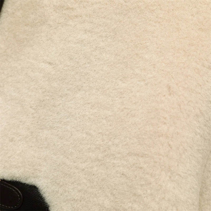 RARF New women's clothing 2025 new autumn/winter European and American style knot fastening faux fur effect coat coat Aviola