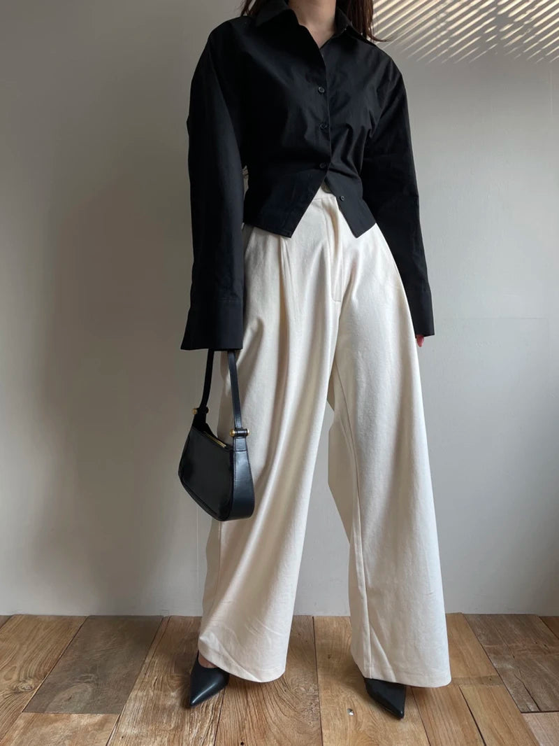 MEXZT Korean Long Sleeve Shirt Women Sexy Strap Backless Chic Blouse Office Lady Slim Lace Up Turn Down Collar Casual Top Aviola
