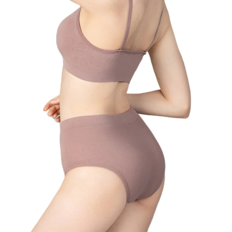 5Pcs/Set Sexy Panties Women Comfort Briefs Soft Intimate High Rise Panty Female Lingerie Solid Color Underpants M-XL Aviola