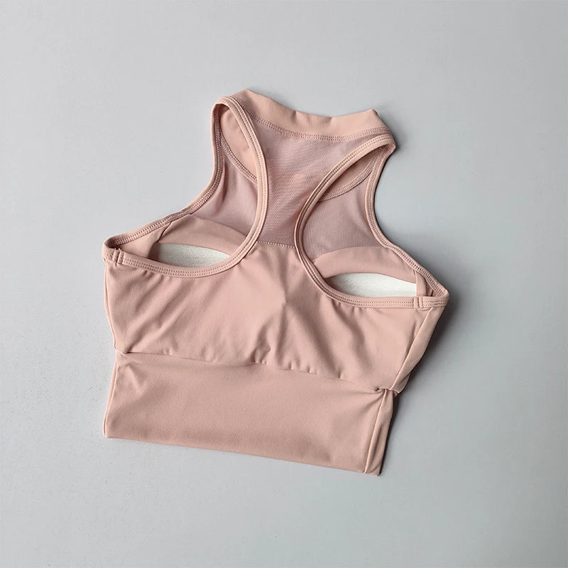 Women Breathable Mesh Shockproof Padded Gym Running Seamless Fitness Yoga Vest Gym Bra Tops Sexy Sports Bras for Women Gym Top Aviola