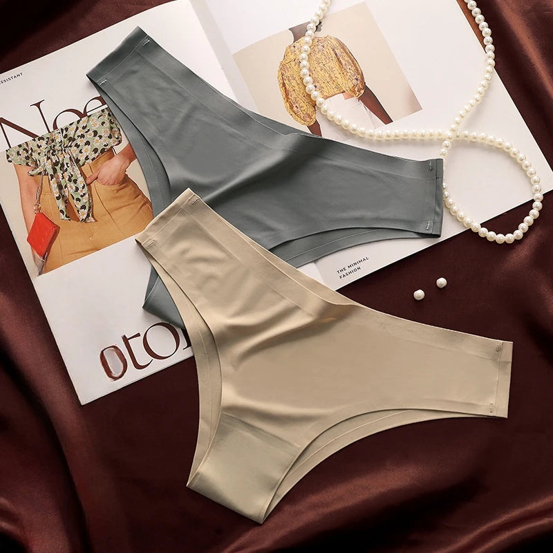 10Pcs/Set Seamless Panties Women Ice Silk Underwear Sexy Sports Briefs Low Waist Panties Female Soft Ultra-thin Lingerie Aviola