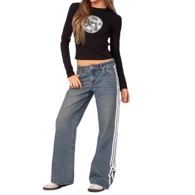 Denim Pant Women Jeans Wide Leg Long Pants Y2k Streetwear High Waist Casual Straight Trousers Elegant Mom Jeans Work 2025 Aviola