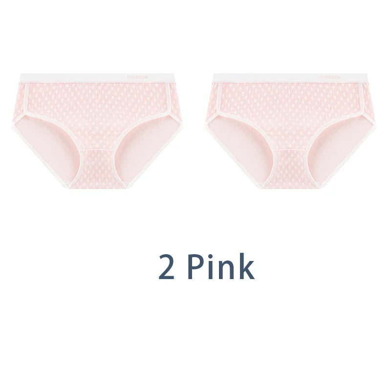 2PCS/Set Women Plus Size Modal Antibacterial Underwear Sexy Jacquard Sport Panties Comfort Briefs Girls Soft Lingerie Aviola