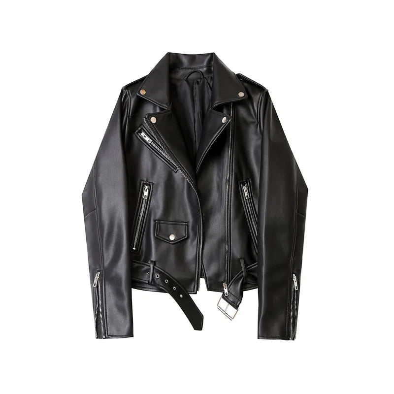 RARF Spring and Autumn 2024 The new belt detachable epaulet motorcycle jacket leather jacket Aviola