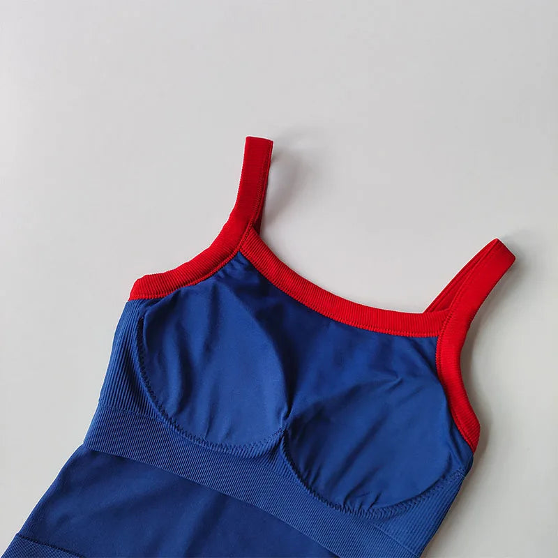 2024 New Sexy Sports Bras Women Fitness Vest Sports Top Tank Top Push Up Bra Running Fitness Breathable Stitching Color Yoga Bra Aviola