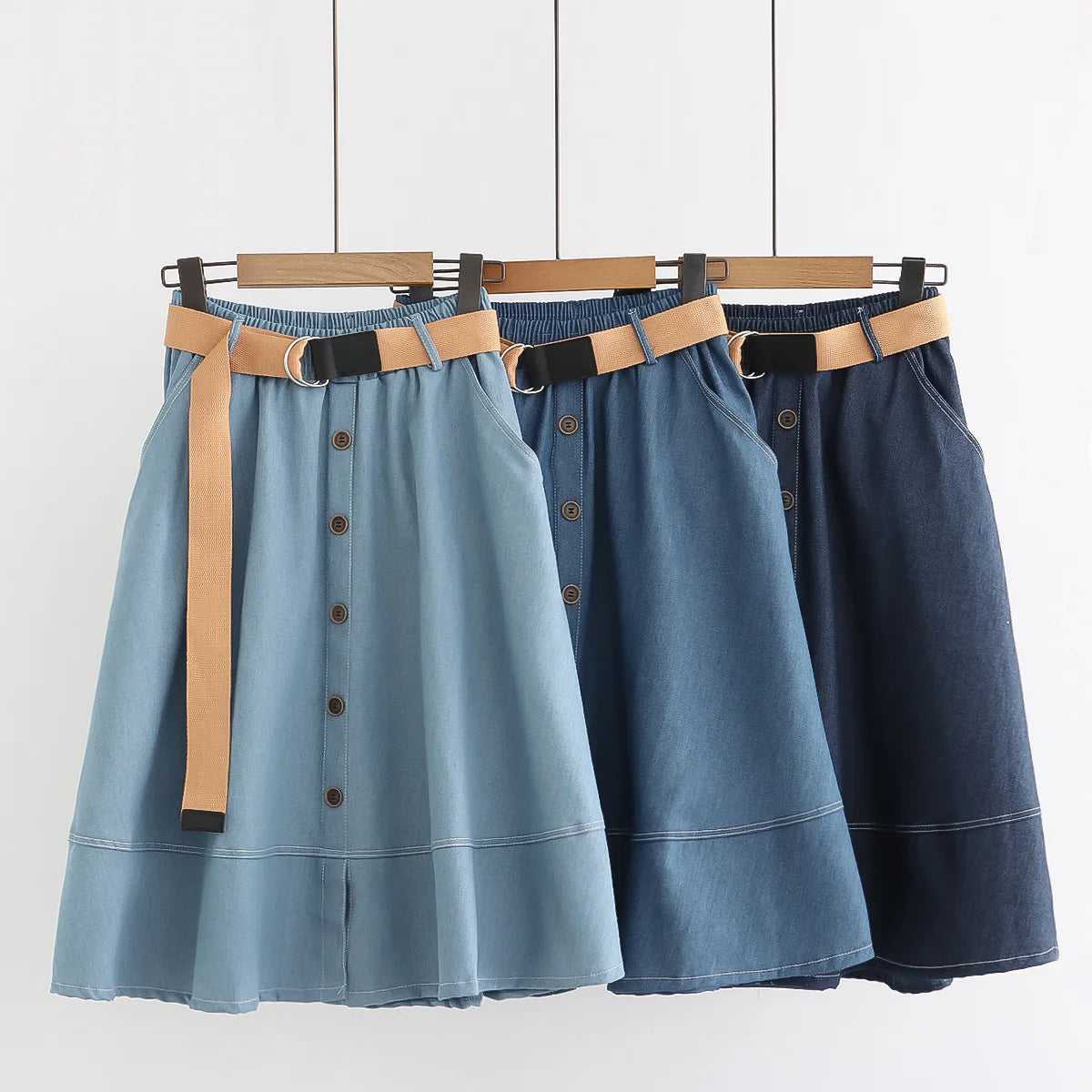 Denim Skirts Women Mid Length Skirt A Line Y2k Streetwear High Waist Elegant Vintage Casual Temperament Slim Mom Jeans Work 2025 Aviola