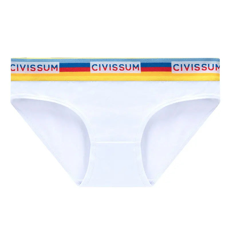 Women 100% Cotton Sexy Rainbow Panties Female Low Waist Underwear Classic Design Lingerie Girls Cute Briefs Aviola
