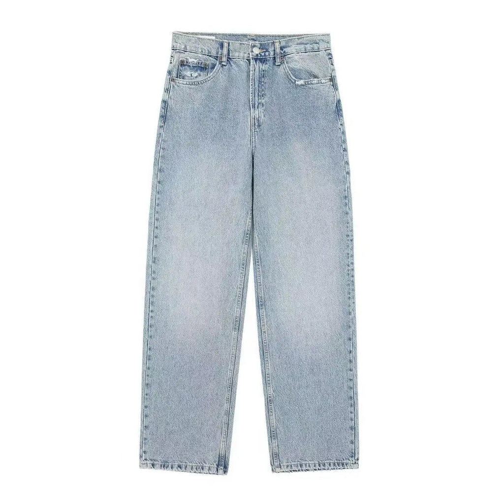 Jeans Women Denim Pant Straight Trousers Wide Leg Long Pants High Waist Y2k Streetwear Casual Mom Jeans Splice Elegant Work Aviola