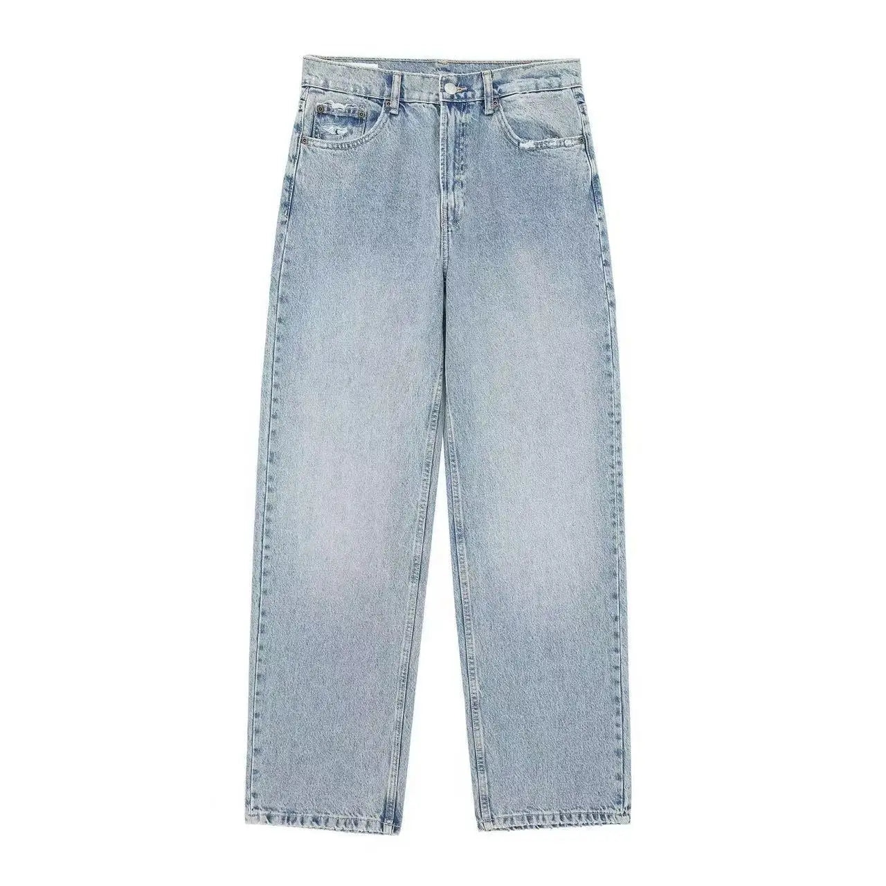 Jeans Women Denim Pant Straight Trousers Wide Leg Long Pants High Waist Y2k Streetwear Casual Mom Jeans Splice Elegant Work Aviola