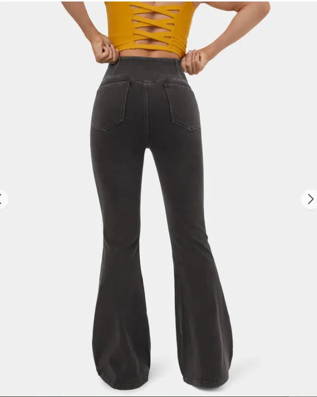 Denim Pant Women Jeans Long Flare Pants Slim Mom Jeans High Waist Yoga Trousers Y2k Streetwear Elegant Splice Sexy Work 2025 Aviola