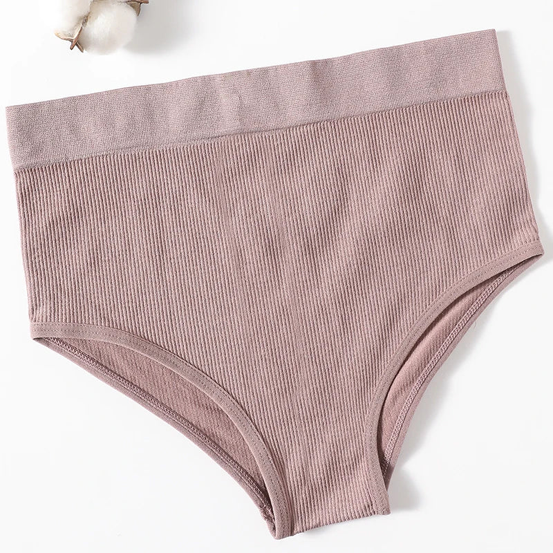 5Pcs/Set Sexy Panties Women Comfort Briefs Soft Intimate High Rise Panty Female Lingerie Solid Color Underpants M-XL Aviola