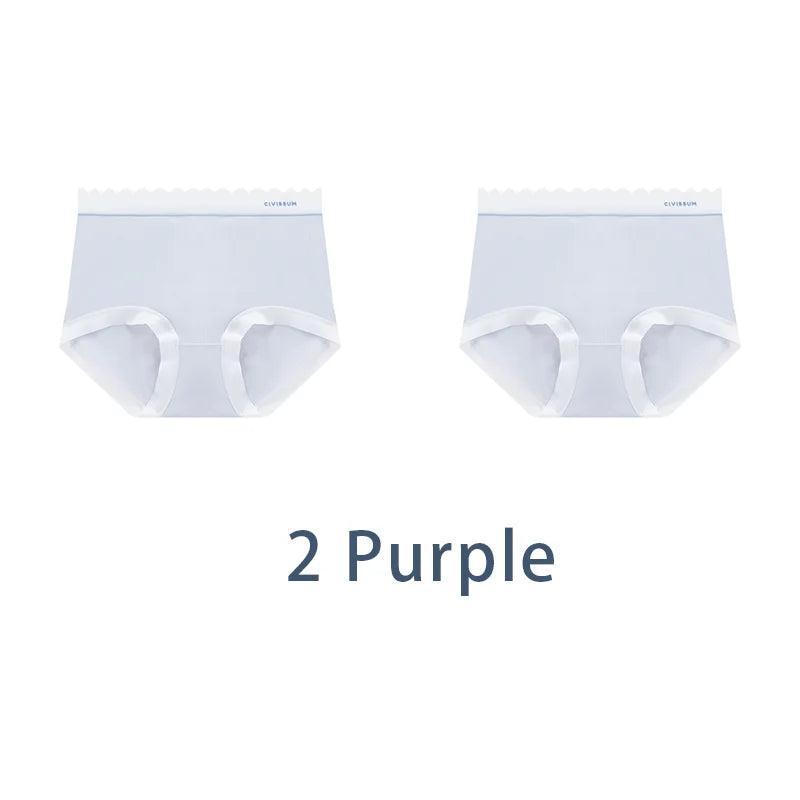 2PCS/Set Women M-3XL Big Size Seamless Antibacterial Underwear Sexy Sport Panties Comfort Briefs High Waist Soft Lingerie Aviola