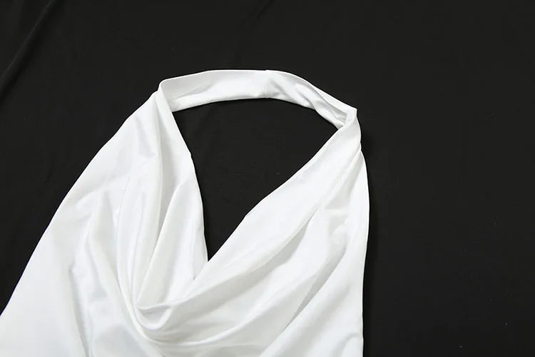 Nibber Swing Collar Vests Women Backless Halter Folds Skinny Street Versatile Daily Fashion Sexy Summer Temperament Mini Tops Aviola