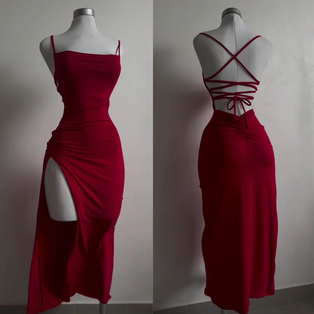 2024 explosive new dress summer high sensibility halter strap Spice Girl bag hip dress Aviola