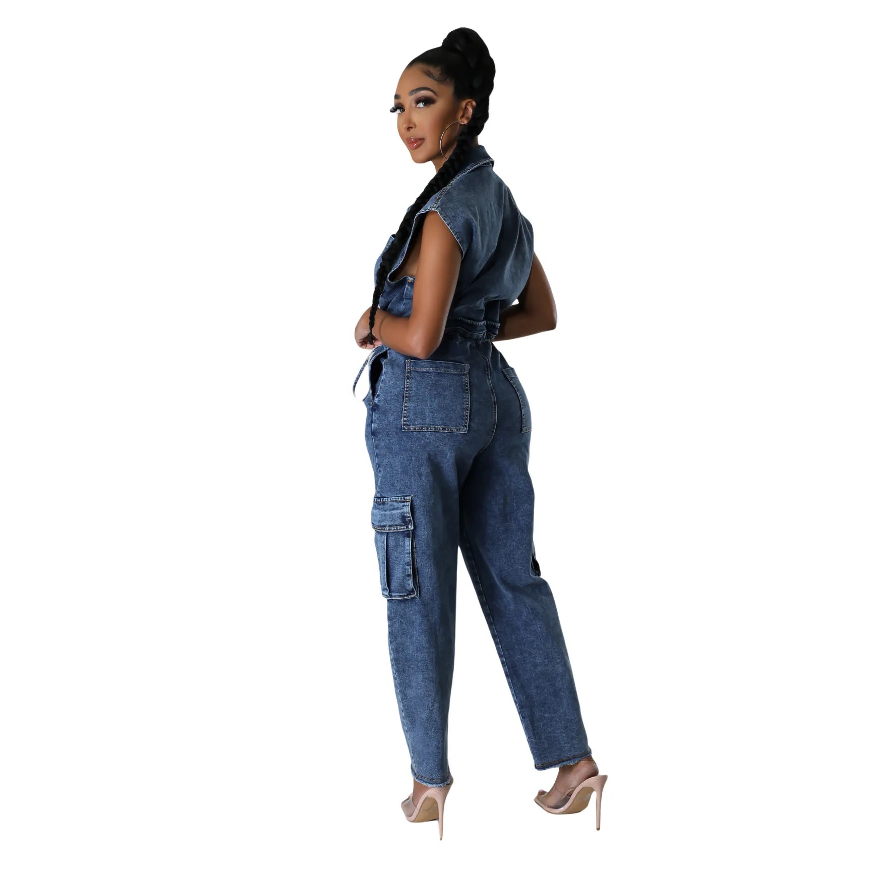 Demin Overalls Women Slim Fit Jumpsuits Sleeveless One Piece Long Pants Mom Jeans High Waist Y2k Club Party Casual Rompers Aviola