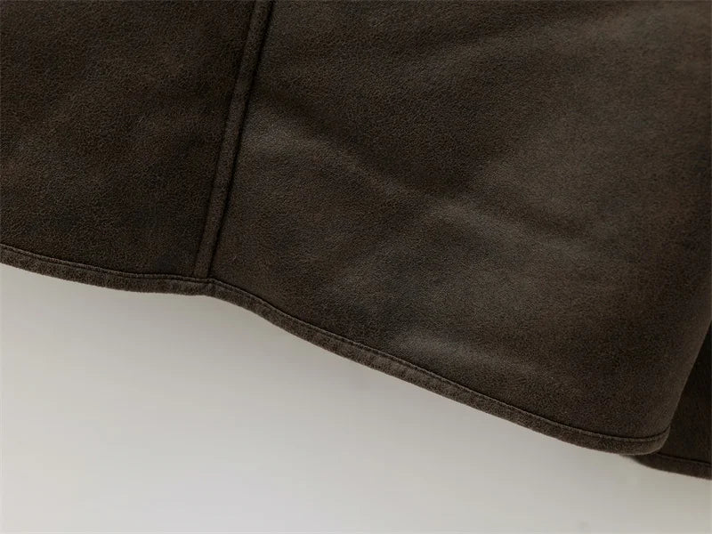 RARF 2024 new Fall/Winter women's collection double-sided lapel long-sleeved jacket with warm fur Aviola