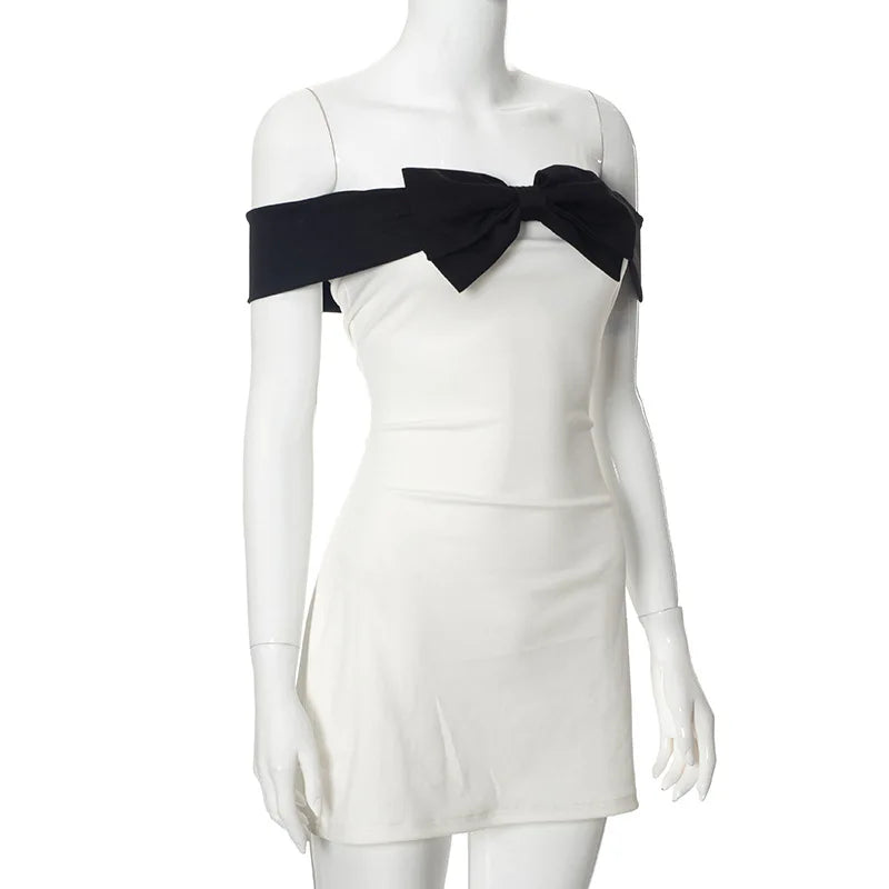European and American women's Y2K new sexy high-end wrapped chest and buttocks skirt, one shoulder bow tie dress Aviola