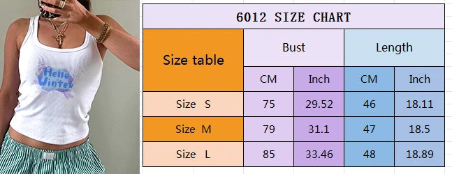 2024 Europe and the United States street new print season art text short sleeve women Y2K women's T-shirt vest halter Aviola