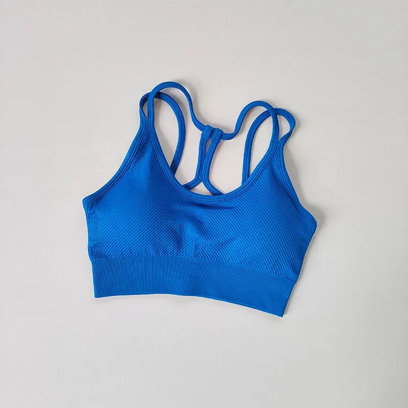Women Breathable Sports Bra  Anti-sweat Fitness Top  Seamless Yoga Bra Gym Crop Top Brassiere Push Up Sport Bra Gym Workout Top Aviola