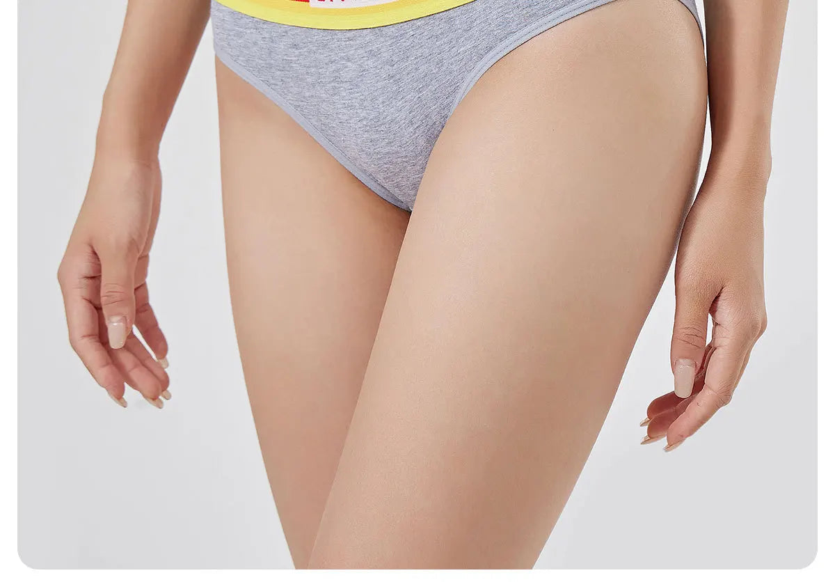 Women 100% Cotton Sexy Rainbow Panties Female Low Waist Underwear Classic Design Lingerie Girls Cute Briefs Aviola