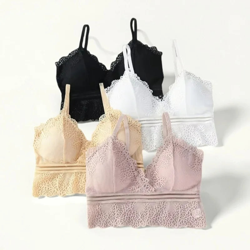 Lace Bralette Women Bras Tube Top Sexy Lingerie V Neck Crop Tops Underwear Cropped Bra Female Tank Crop Top Aviola